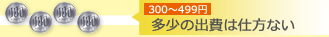 多少の出費は仕方ない-300～499円